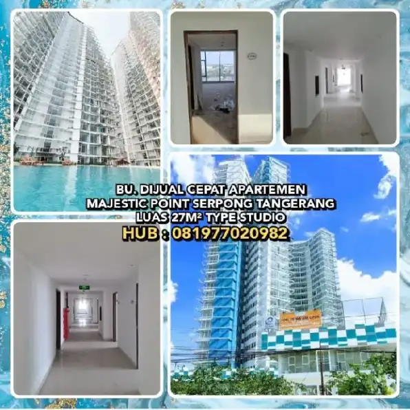 BU. DIJUAL CEPAT APARTEMEN MAJESTIC POINT SERPONG TANGERANG.L27M² TYPE STUDIO. H: 081977020982* 