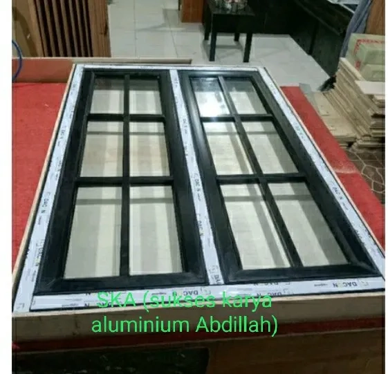 jendela ALUMINIUM model dobel jungkit plus KUSEN 3in UK T120xL120