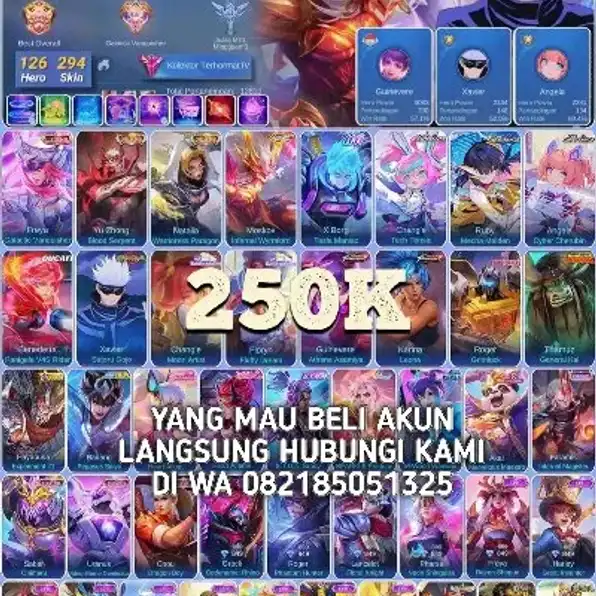 Jual akun Mobile legends Harga Murah amanah dan terpercayaa