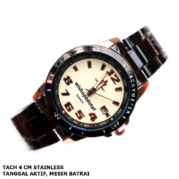 Bisa COD - Jam Stainless Tach Tanggal - dmn