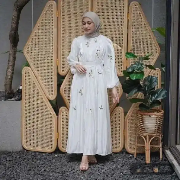 Dress Baju kondangan premium vania midi DRESS Gamis Wanita Terbaru Aplikasi renda Gamis dress gaun m