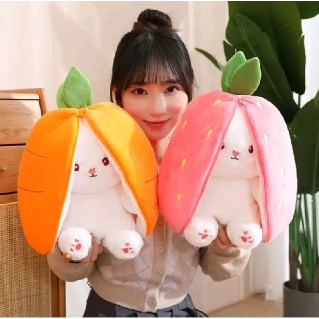 Boneka Kelinci Strawberry wortel Boneka bunny rabbit Bahan Yelvo Halus Dan Lembut Berstandar SNI