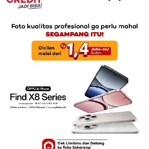 Segampang itu🫰 ambil cicilan  Oppo X8 Series di Home Credit, Promo bunga 0% Free cicilan 1x