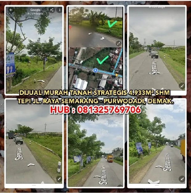 DIJUAL MURAH TANAH STRATEGIS JL. RAYA SEMARANG - PURWODADI, DEMAK.SHM 4.933M². H: 081325769706>> 