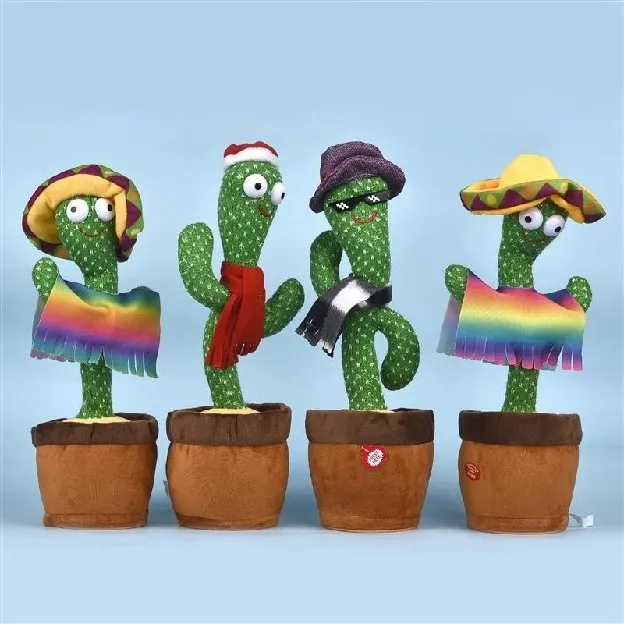 Mainan Kaktus Bergoyang / Dancing Cactus / Boneka Kaktus Goyang dan Bicara / Kaktus Joget Menari Ngo