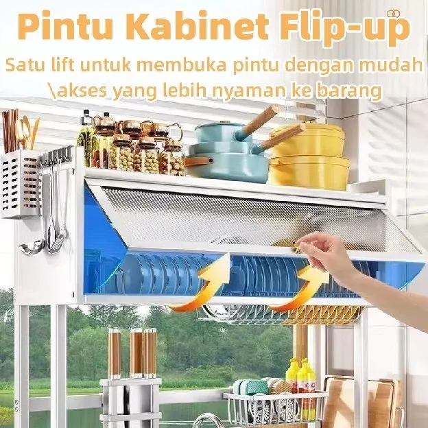 Rak Drainase Tahan Debu Teleskopik dengan Tutup Tempat Piring Wastafel rak dapur Stainless Steel Mul