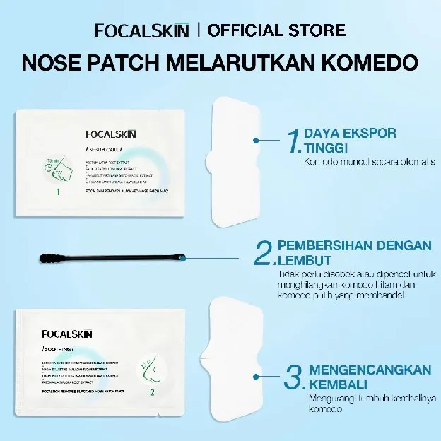 FOCALSKIN 3 Step Removes Blackhead Nose Patch