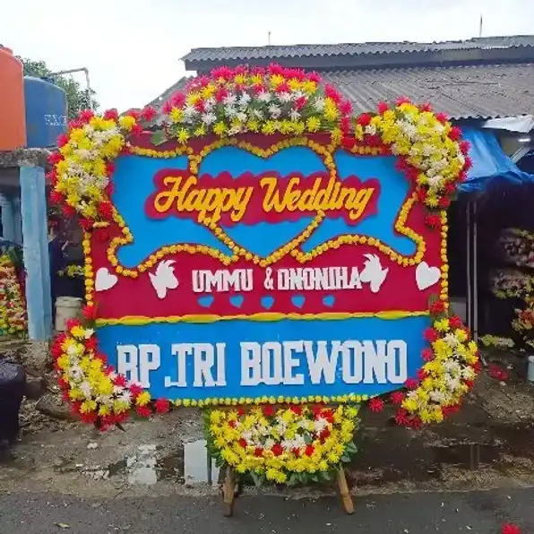 Karangan Bunga Happy wedding Jakarta Selatan 0822-4235-9499 Affan Florist