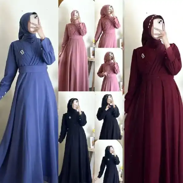 DRESS MAXI CERUTY DRESS FREE BELT/GAMIS MODERN MEWAH/GAMIS LEBARAN TERBARU