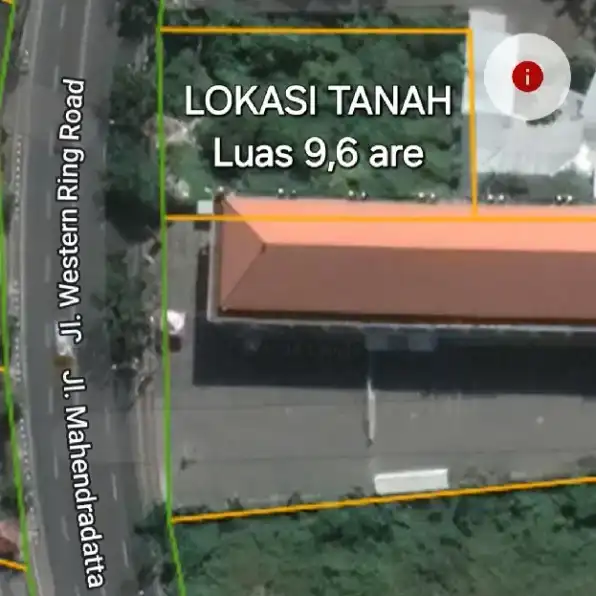 Dijual 9,6 are, Jl. Western Ring Road Mahendradata Padangsambian Klod Denpasar