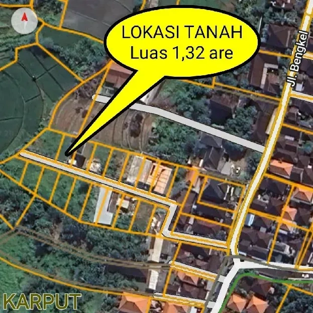 Dijual 1,32 are, Jl. Bengkel GADON Kerobokan Kaja Kuta Utara