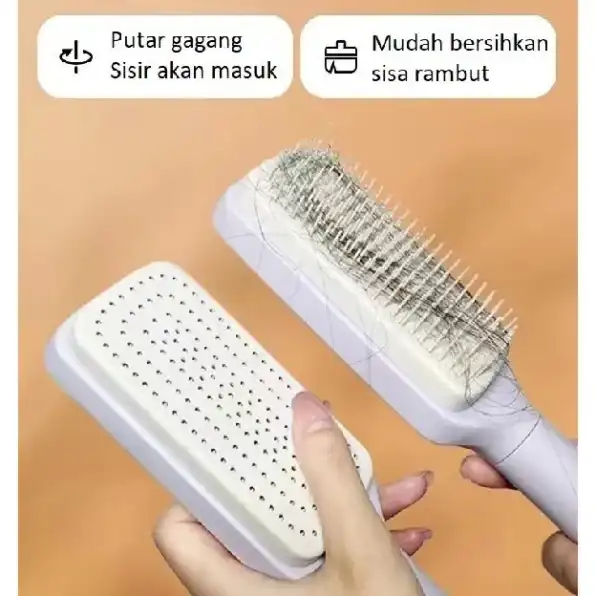 Sisir Putar Magic Comb Sisir Praktis Membersihkan Rambut Rontok