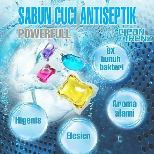 Sabun Cuci Baju Liquid Antiseptik 50pcs/PACK / Loundry Gell / Detergen Gell / Sabun Gell