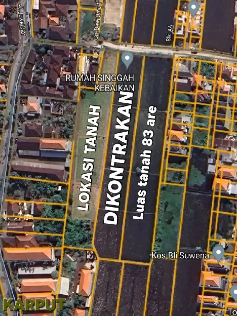 Dikontrakan 83 are, Jl. Juwetsari Taman Pancing Pemogan Denpasar