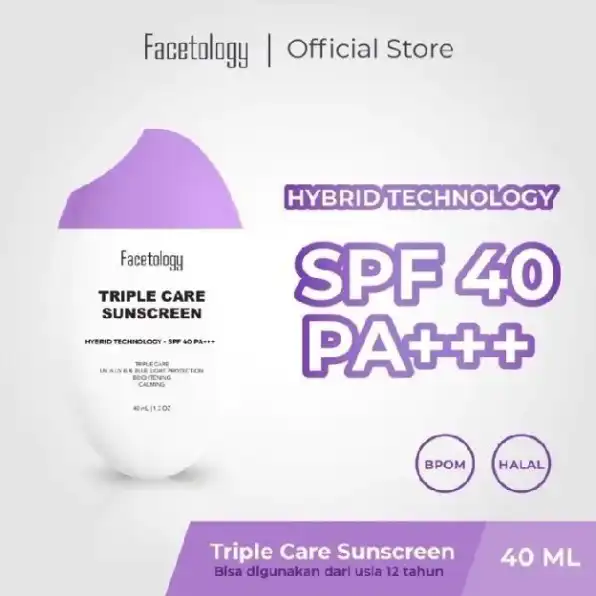 Facetology Bundling Triple Care Sunscreen SPF 40 PA+++ 40ML & BIG SIZE Triple Care Sunscreen SPF 40