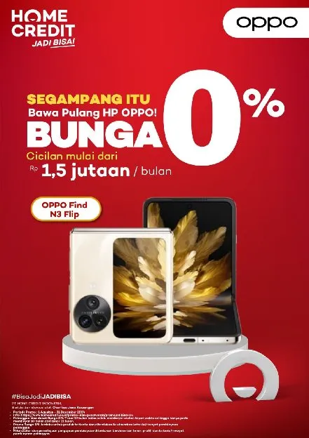 Segampang itu Nyicil Oppo Find Flip di Home Credit, Dapatkan Promo Bunga Rendah & Free cicilan 1x