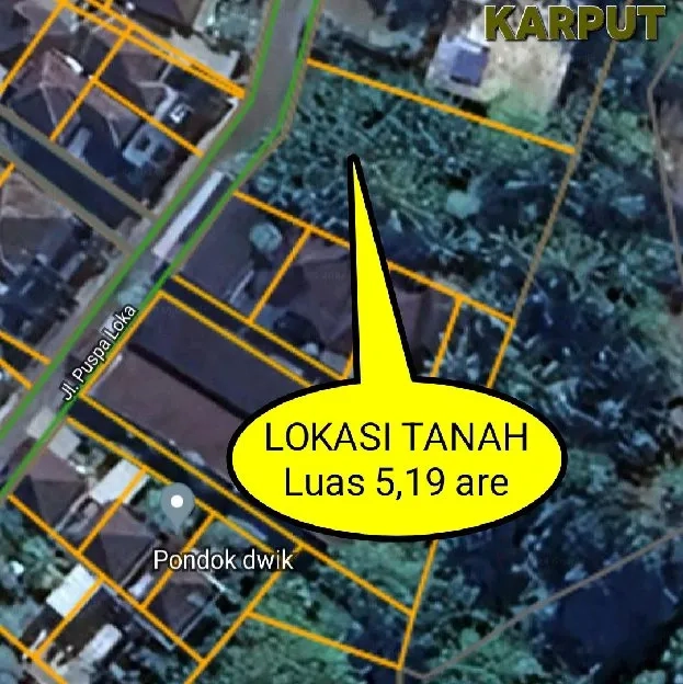 Dijual 5,19 are, Jl. Puspaloka Abianbase Kapal Mengwi