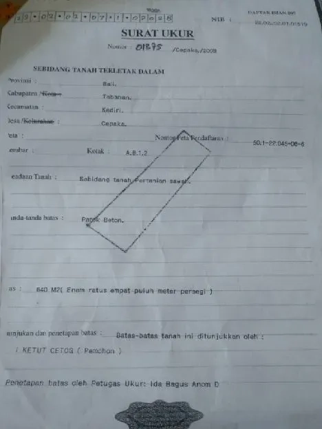 Dijual 6,4 are, Jl. Raya Munggu Kapal Bantas Selingsing Cepaka Kediri Tabanan