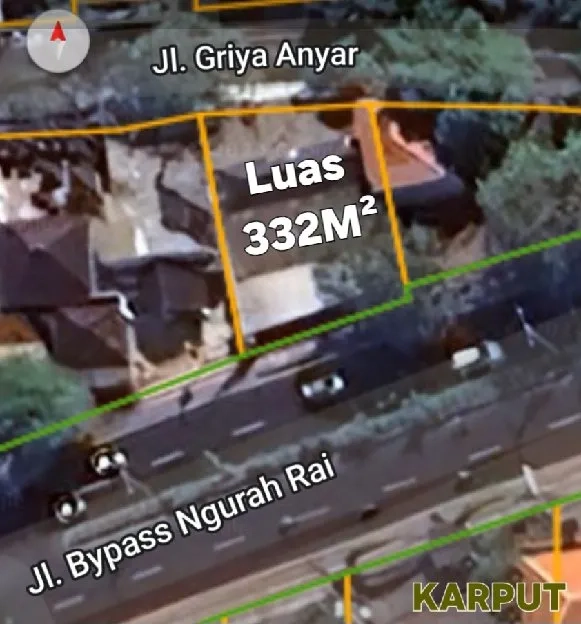 Dijual 3,32 are, Jl. Bypass Ngurah Rai Griya Anyar Pemogan Denpasar