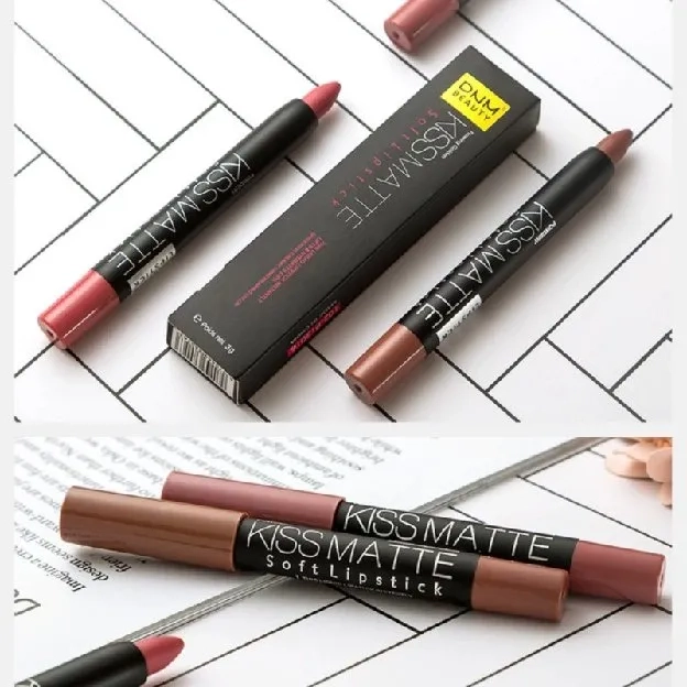 Pensil Lipstik Matte Clay Lipstick Pencil Tahan Lama/Waterproof Long Lasting Matte Rotate 19 Colour