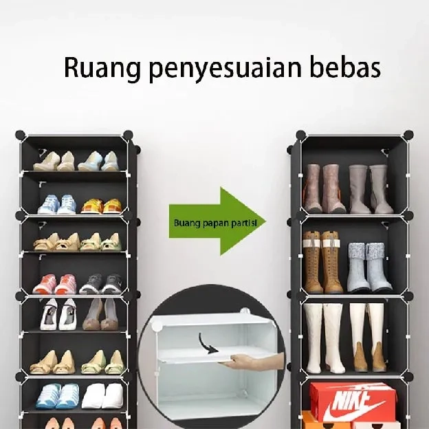 Rak Sepatu Tertutup Anti Debu Rak Sepatu Susun Plastik Lemari Sepatu Rak Sepatu Aesthetic Tempat Sep