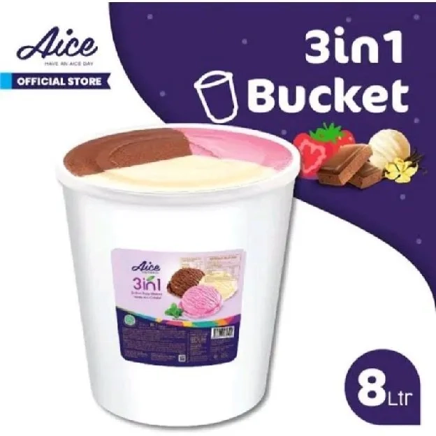 ICE CREAM AICE 3 RASA 8 LITER