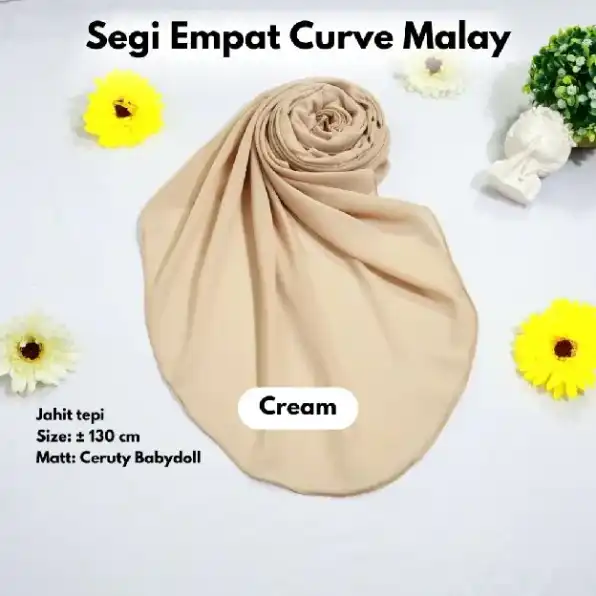 HIJAB SEGIEMPAT MALAY OVAL, SYAR'I MASA KINI, SEGI EMPAT CURVE OVAL KEKINIAN