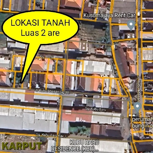 Dijual 2,5 are, Jl. Kubu Abasan Pulau Bungin Pedungan Denpasar