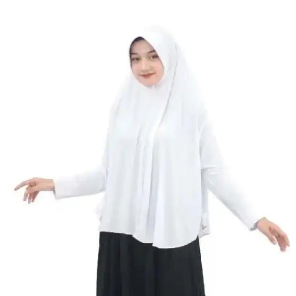 Kerudung Lengan Polos ANJANI KHALISSA Hijab Bergo Tangan Panjang Jilbab Lengan Instan Jumbo Jersey