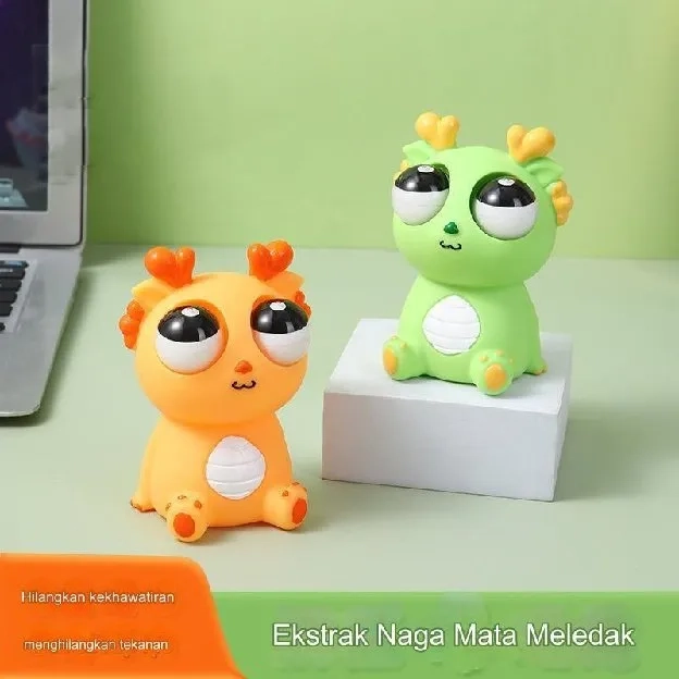 Mainan Naga Remas Lucu, Mainan Ventilasi Boneka Naga Kecil Yang Bermunculan dengan Mata Kreatif，Main