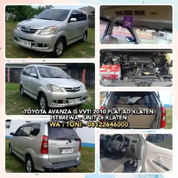 TOYOTA AVANZA G VVTI 2010 PLAT AD KLATEN ISTIMEWA UNIT DI KLATEN. WA : 08122646000* 