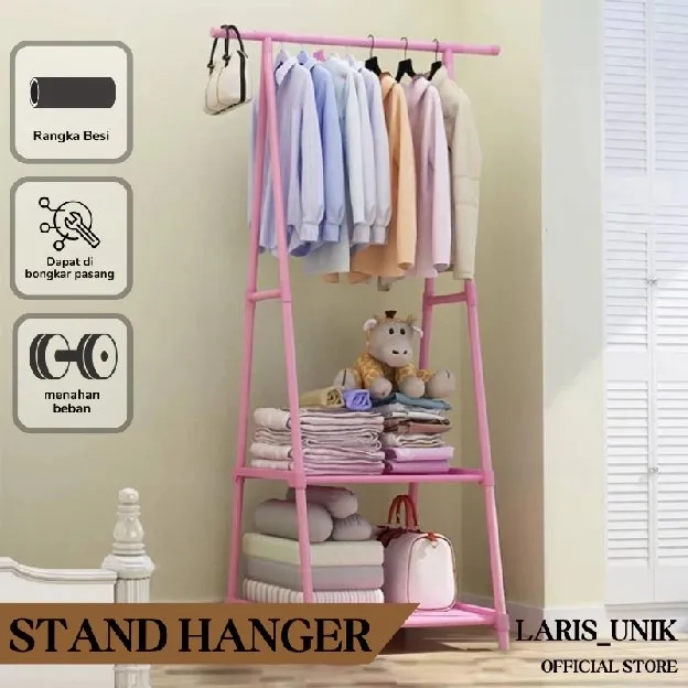 Stand Hanger Triangle Rak Segitiga Gantungan Baju Buku Rak Kotak Serbaguna