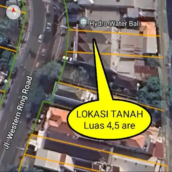 Dijual 4,5 are, Jl. Western Ring Road Raya Mahendradata Denpasar Barat