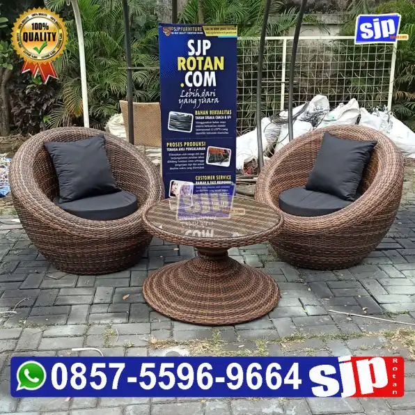 jual sofa bulat rotan sintetis