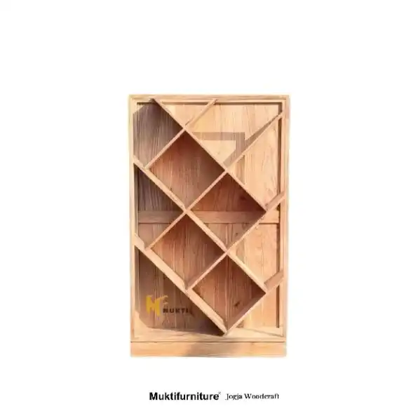 Rak Buku Premium Kayu Jati Estetik Ukuran 100x25x165 cm, Bookshelve Teak Wood Aesthetic