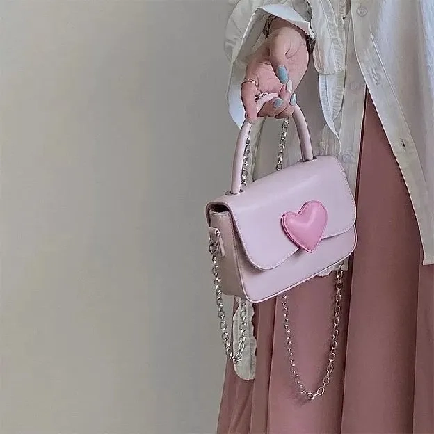 Tas Selempang Bahu LOVE Sling bag Kondangan Rantai Cewek Wanita Remaja Hand bag Import Fashion Cute 