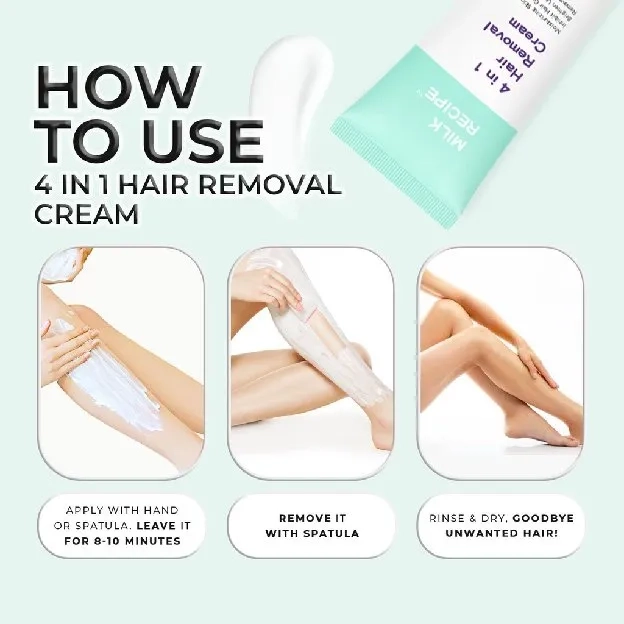 Milk Recipe Hair Removal Cream 4in1 Hair Removal Cream - Krim Waxing Perontok Bulu Ketiak Non-Irrita