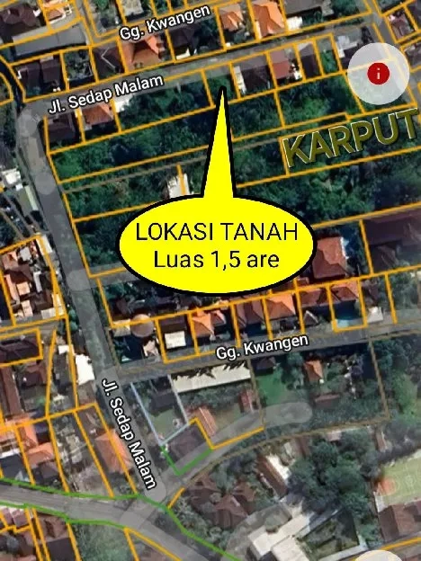 Dijual 1,5 are, Jl. Sedap Malam Kesiman Sumerta Klod Denpasar Timur