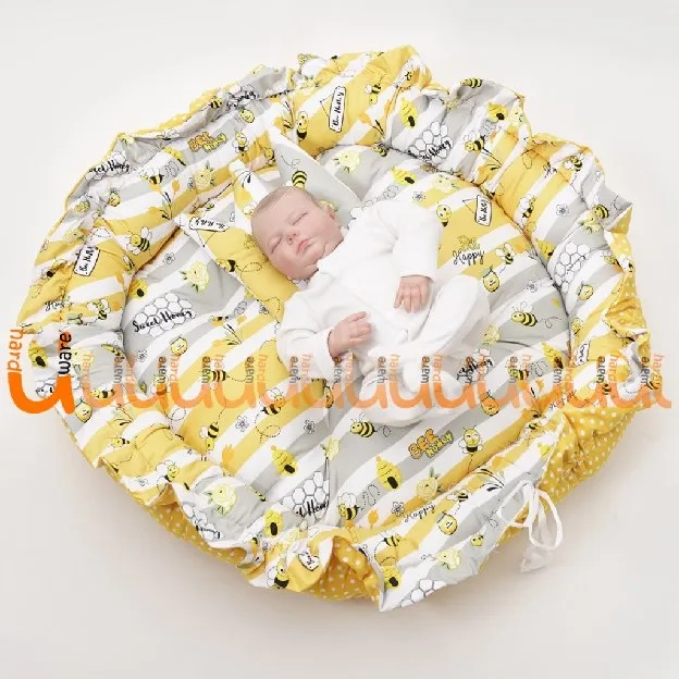 PREMIUM KASUR BAYI FREE BANTAL PEYANG BABY NEST MODEL BUNGA KOLAM MULTIFUNGSI PLAYMATE BISA BOLAK BA