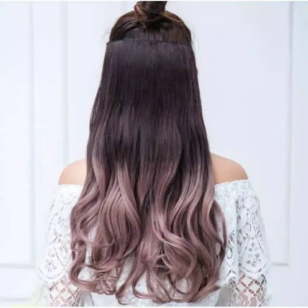 Hair clip / hairclip big layer wavy curly warna ombre gradasi