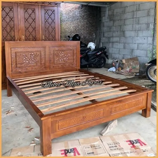 tempat tidur dipan jati tua asli 160x200 second bekas