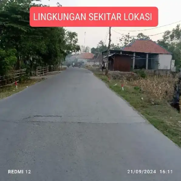 TANAH 540M2 DI TEPI JALAN DPU GULI GEMANTAR MONDOKAN SRAGEN 