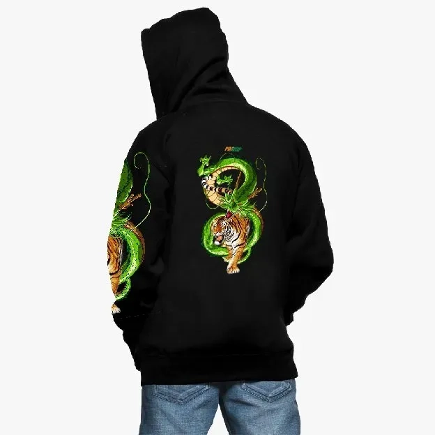 Swrater Hoodie Tiger Dragon Green - dmn