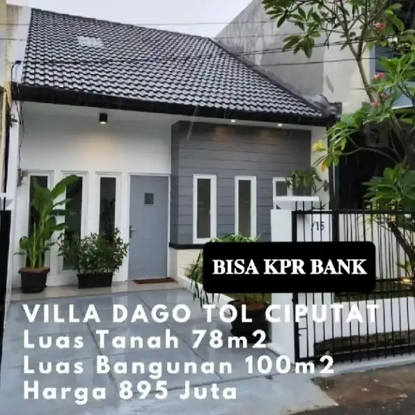 Rumah Baru bisa KPR di Ciputat,komplek Vila Dago Tol.dkt stasiun