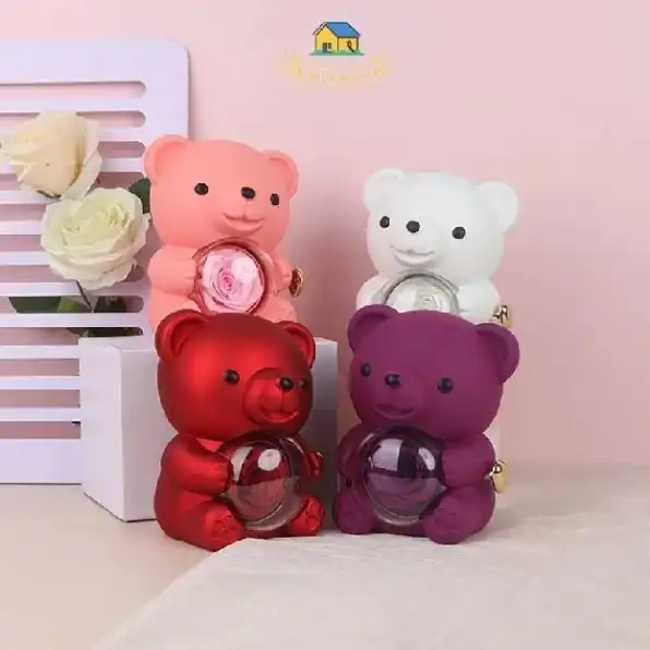 BERUANG TEDDY PROMISE BOX - HIDDEN JEWELRY / BOX CINCIN NIKAH LAMARAN TEMPAT KOTAK BUNGA MAWAR DIPUT