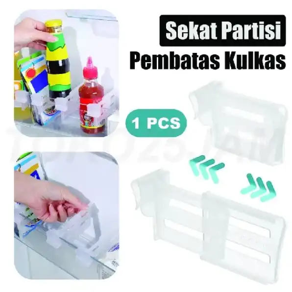 Pembatas sekat partisi organizer rak kulkas dapur kamar mandi serbaguna - 1 pcs