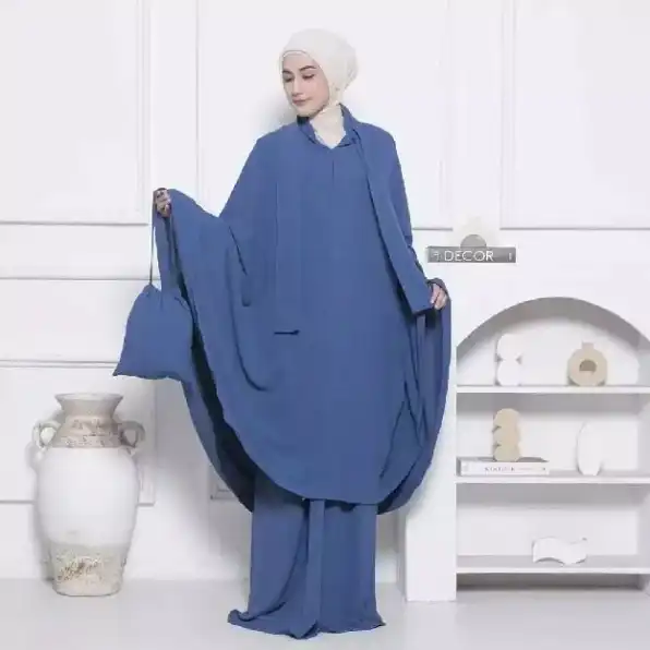 Mukena Khadijah Dewasa Crinkle Airflow Premium Terbaru Jumbo