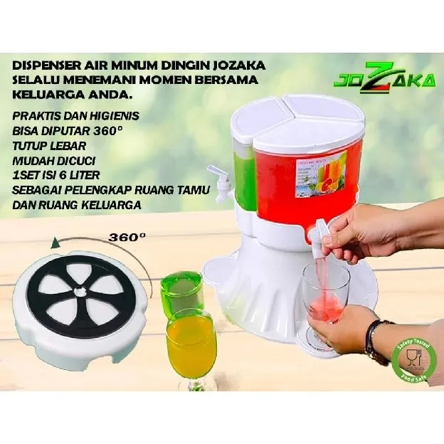 Dispenser air minuman kulkas Dispenser minuman 6 Liter bisa berputar 360° Teko Air Portable Dispense