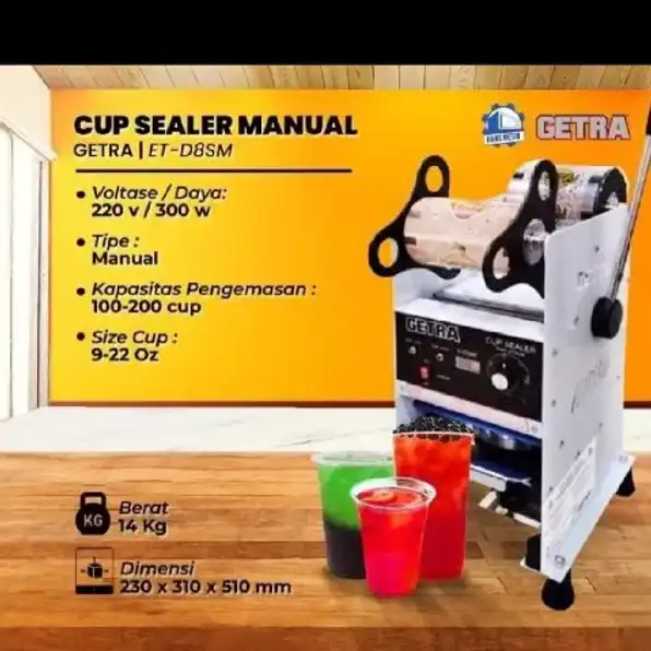 manual cup sealer getra mesin press minuman