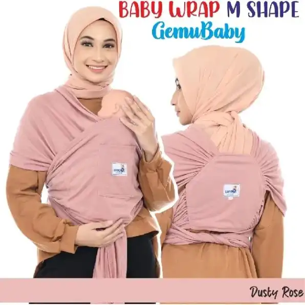 Gendongan Bayi Depan M Shape Baby Wrap 3in1 Geos Baby Instan Premium with Sash Belt Warna Soft